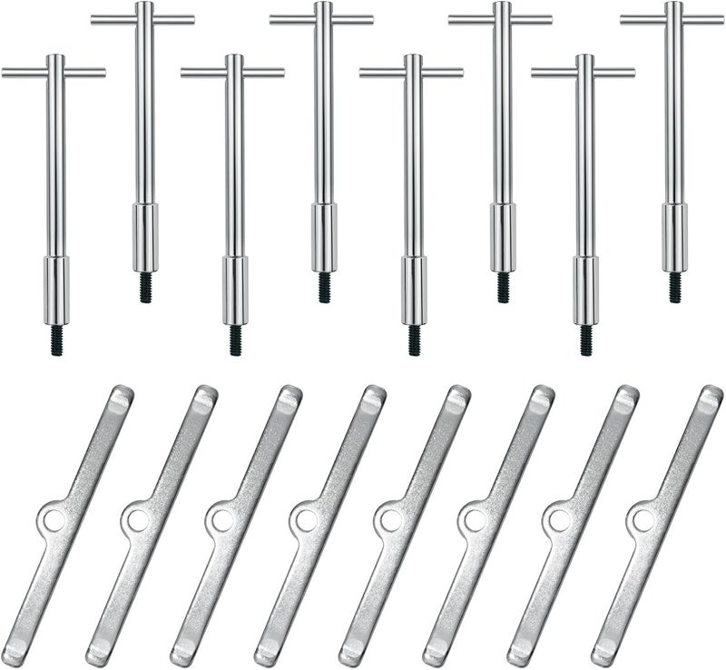 Dueilgo Valve Cover T-Bar Set, Car Engine T-Bar Valve Cover Bolts Hold Down Kit W/Chrome Valve Spreaders Compatible with Chevy SB SBC 265 283 302 305 307 327 350 400 - Image 1